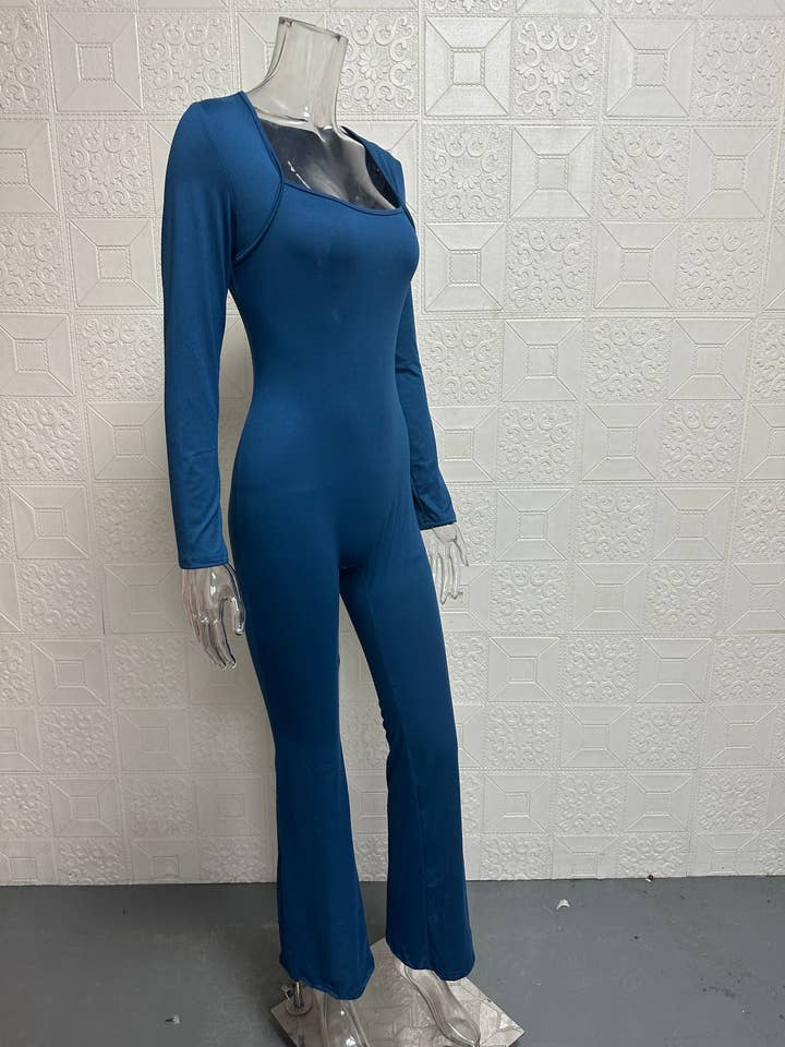 Lily Clothing - Wholesale Jumpsuit - Women's - Lift hip square neck wide leg high jump jumpsuit16
