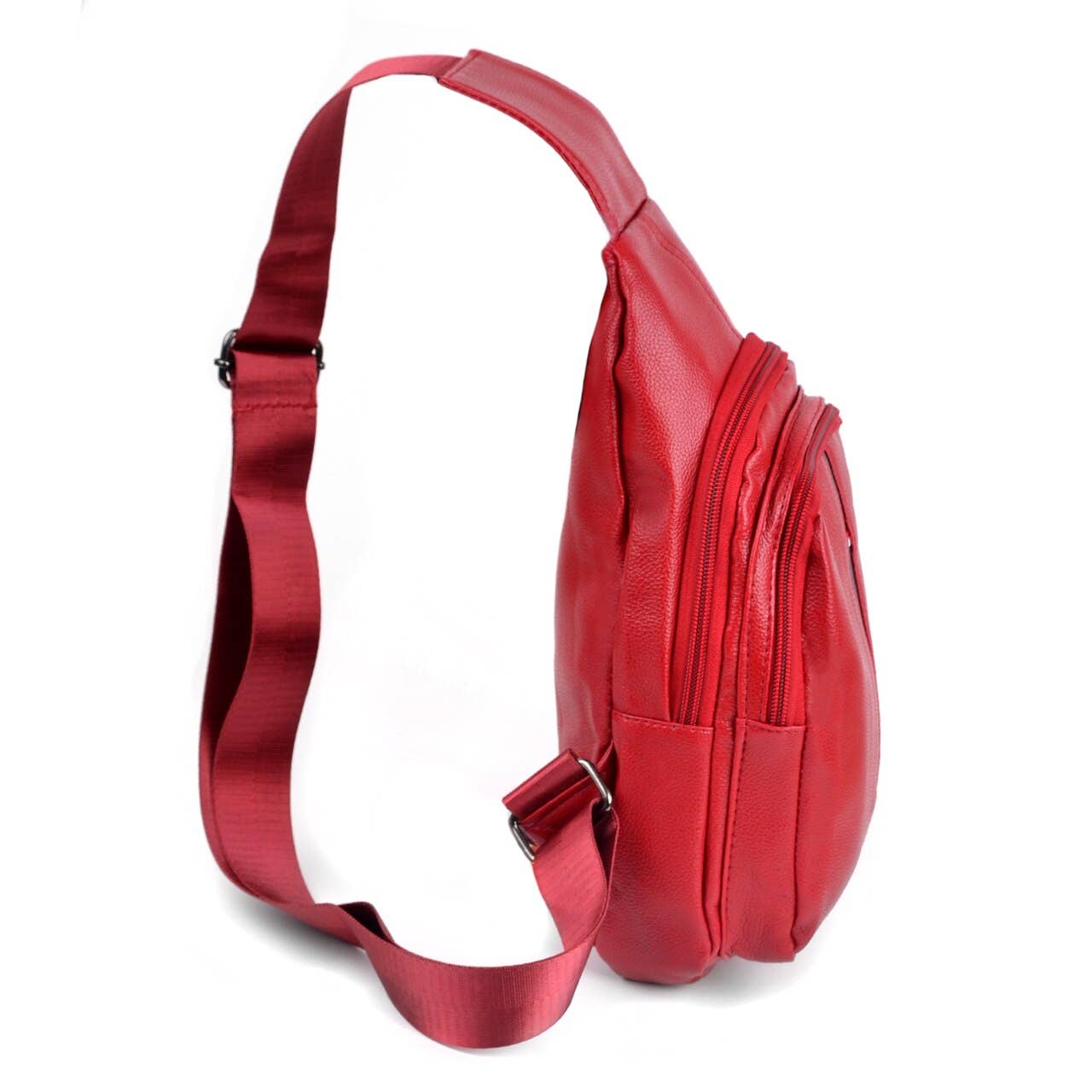 Selini New York - Wholesale Backpack - Women's - Red Crossbody Leather Sling Bag Backpack - FBG1824-RD2