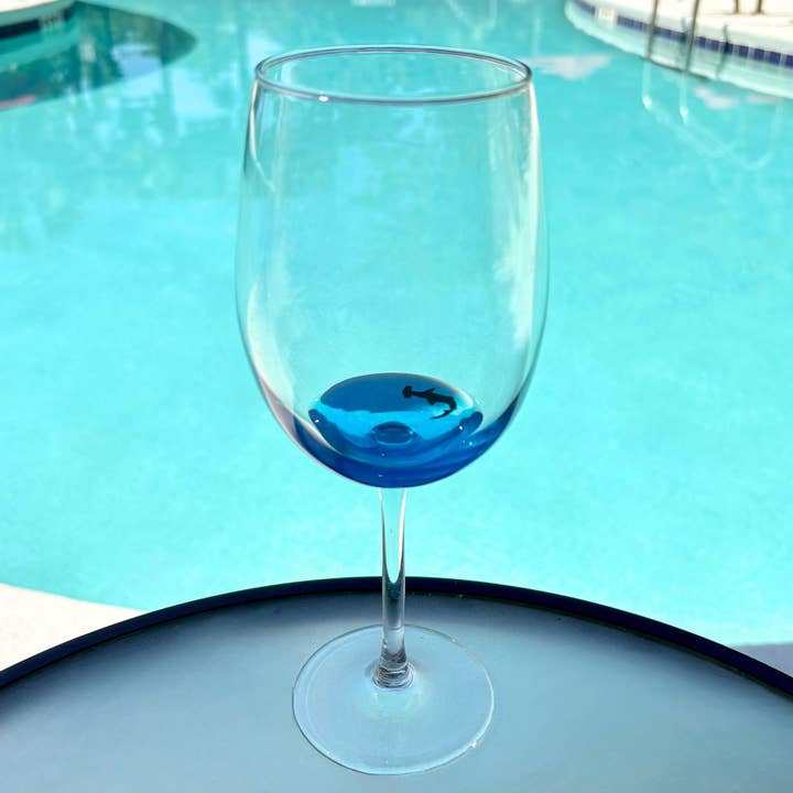 Mermaid of Hilton Head - Wholesale Wine Glass - Shark Ocean Resin Wine Glasses Beach Themed Glassware0