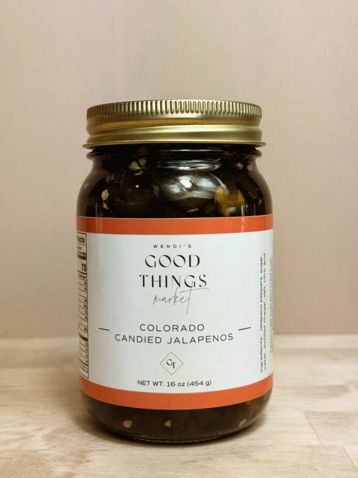 Jalapenos confits du Colorado pour la vente par Wendi’s Good Things Market