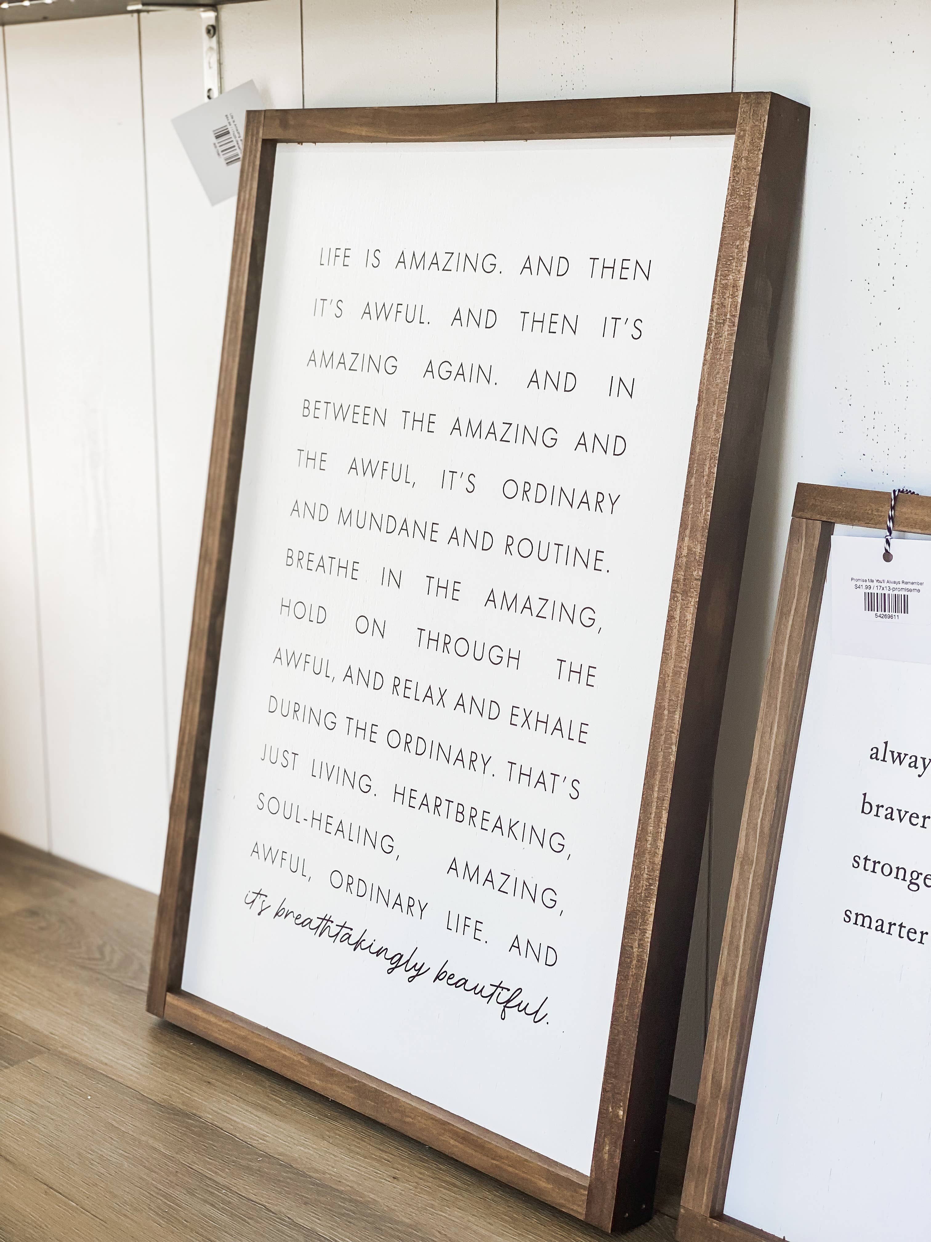 Lily and Sparrow - Wholesale Sign - Life Is Amazing and Then It's Awful | Wall Art, Home Decor4