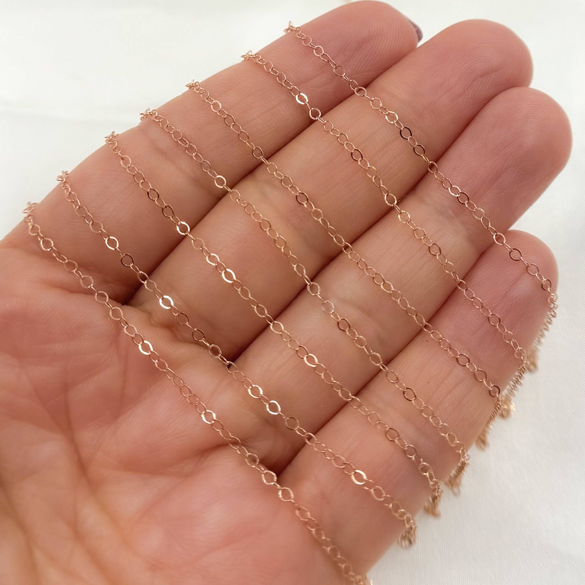 Tresor Jewelry Inc. - Wholesale Link & Chain Necklace - 1020FRGF. Rose Gold Filled Flat Cable Chain3