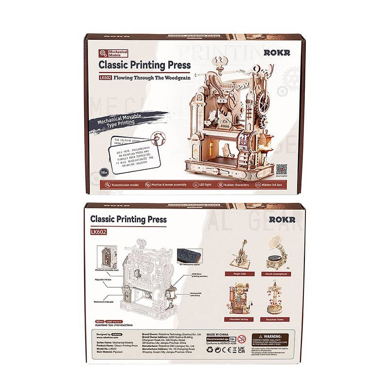 Robotime - Wholesale DIY Craft Kit - LK602 Classic Printing Press*0
