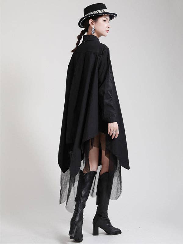 UZ Wholesale Store - Wholesale Dress - Women's - Urban Loose Split-Joint Lapel Long Sleeves Midi Dress8