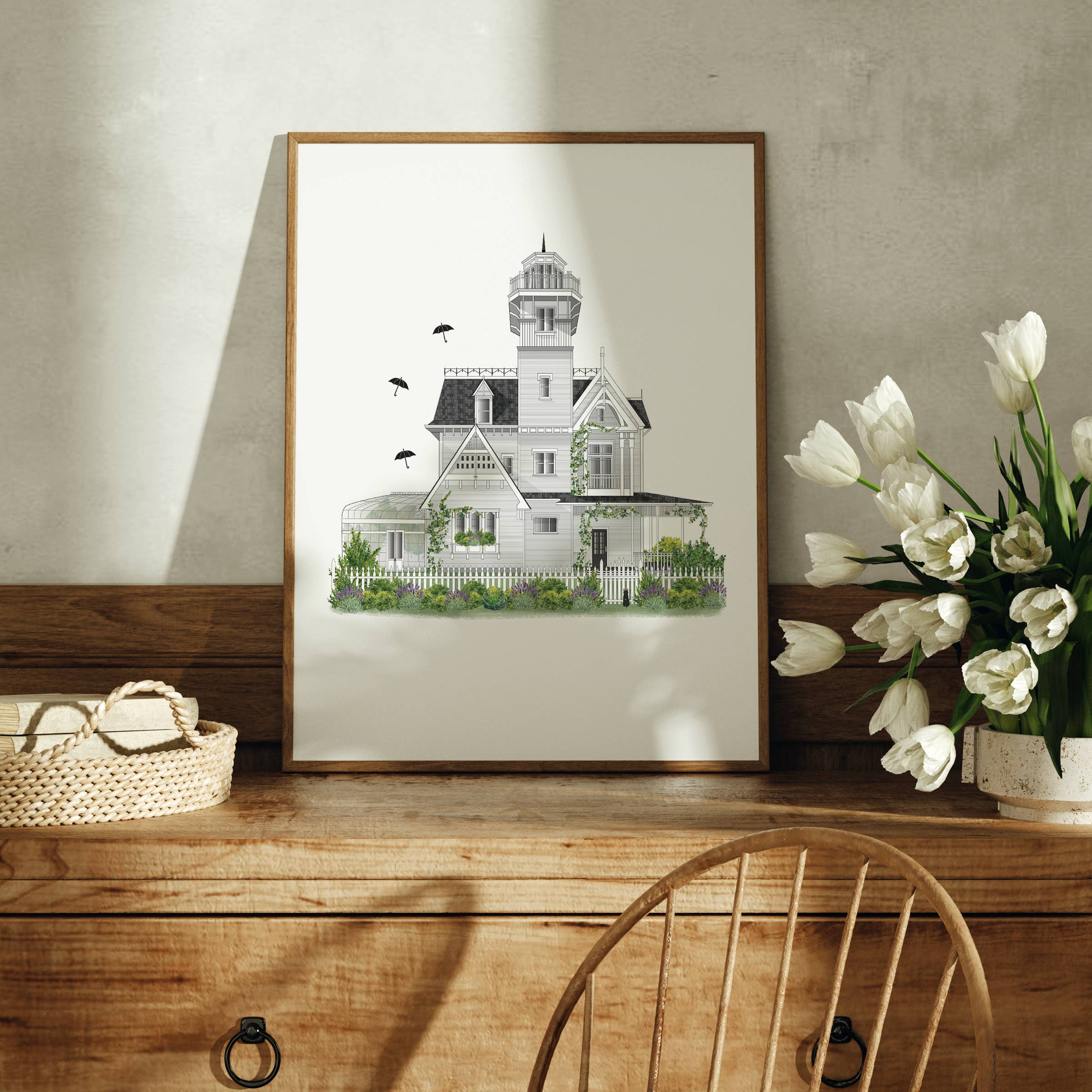 Fox Burrow Designs - Venta al por mayor Ilustración - Lámina artística inspirada en la ficción: La casa de Owen2