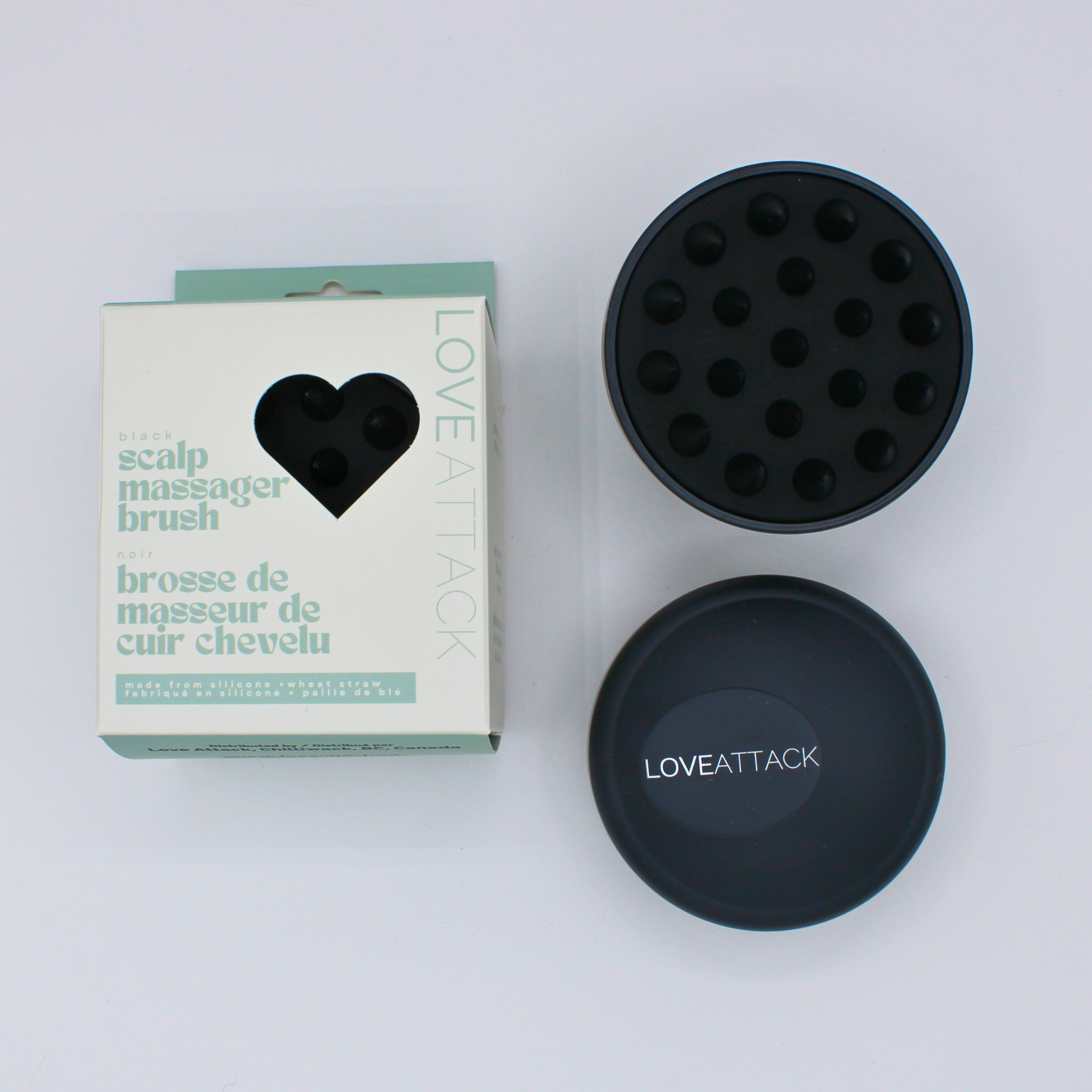 Love Attack – wholesale Head scratcher/massager – Wheat Straw + Silicone Scalp Massager Brush3