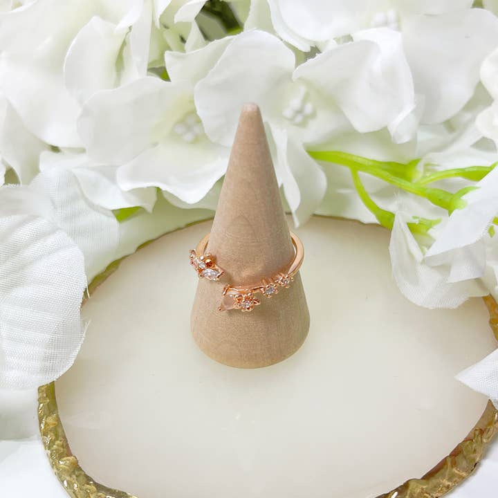 Melange Blanc – Anel multi-pedra por atacado – Anel R013 Flor Rosa, anel com pedra preciosa rosa, anel floral3