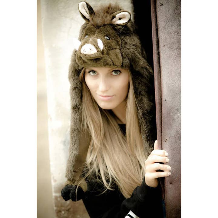 Close Up GmbH - Wholesale Beanie - Unisex - Wild boar cap animal plush hat2