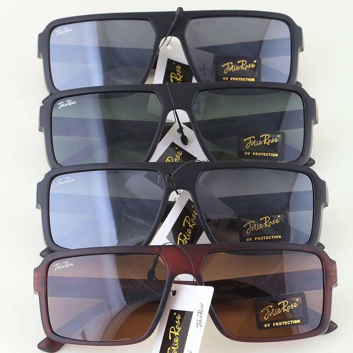 Straight Matte Block Sunglasses for wholesale by 3AM BY H&D ACCESSORIES