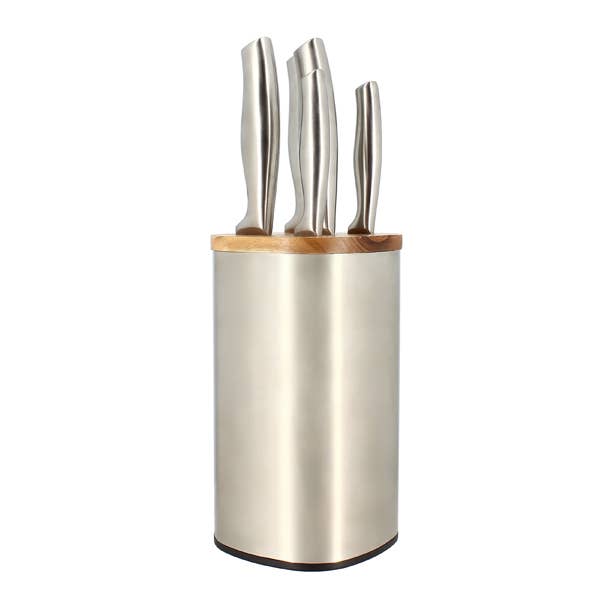 Menastyl - Wholesale Knife Block - 5-piece stainless steel and wood knife block