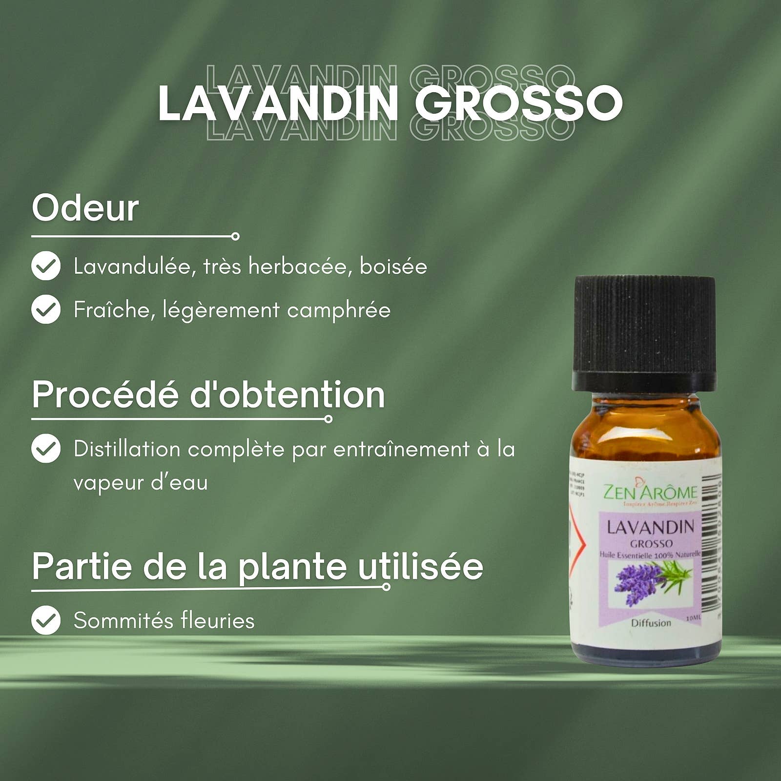Zen'Arôme – Engroshandel Æterisk olie – Lavendelolie Grosso - 100% Naturlig - 10ml6