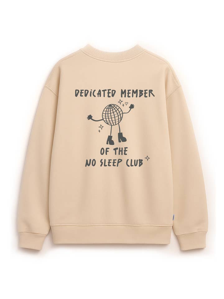Liliput - Wholesale Graphic Sweatshirt - Women's - Adult Sweatshirt No Sleep Club beige2
