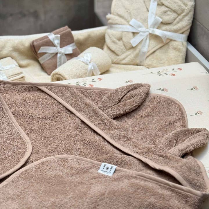 Summerville organic - Wholesale Hooded Towel - Kids & Baby - Organic Hooded Baby Towel Rabbit Warm Taupe4