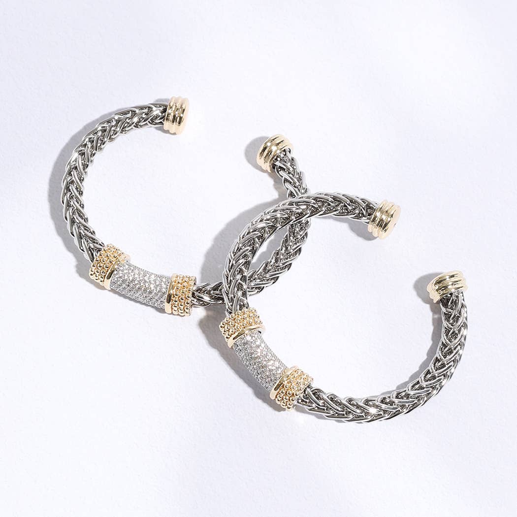 Fashion City – wholesale Manschettarmband – CZ flertonat armband med stångmanschett5