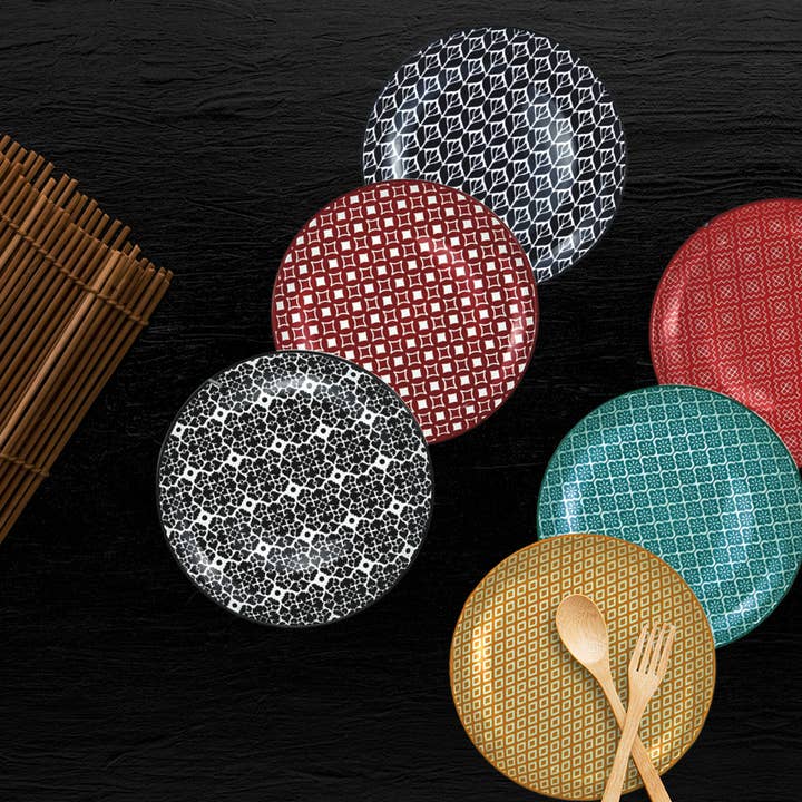 Set di 6 piatti laterali da 8" Color Festival per la vendita all'ingrosso da parte di AH Bright