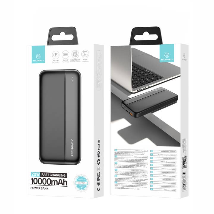 TECHANCY - Wholesale Portable Charger - TECHANCY Power Bank 10,000 mAh, Slim & Lightweight Mobile2