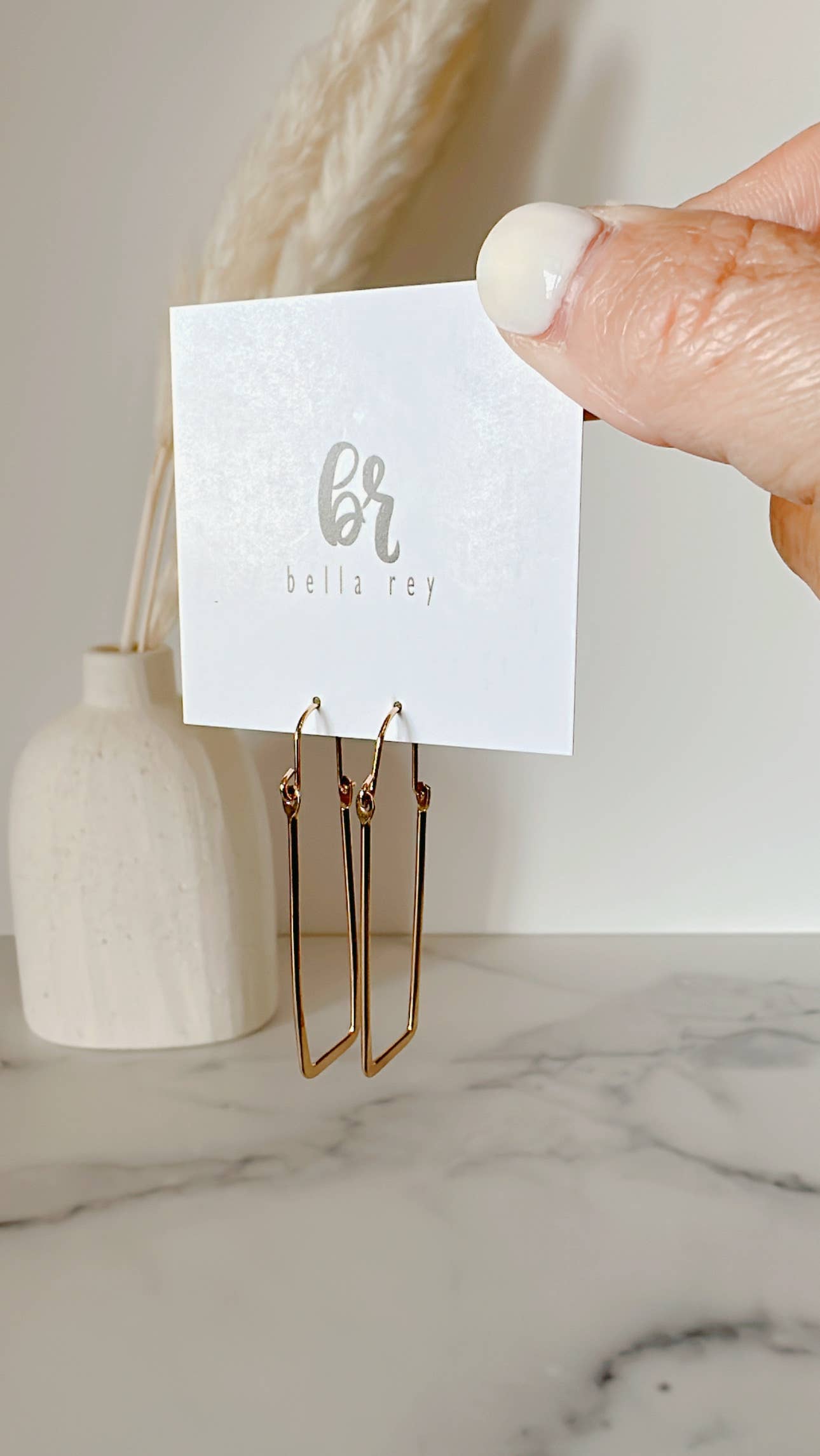 Bella Rey jewelry - Wholesale Dangle Earrings - The Katie 18k gold plated earrings- hypoallergenic 2