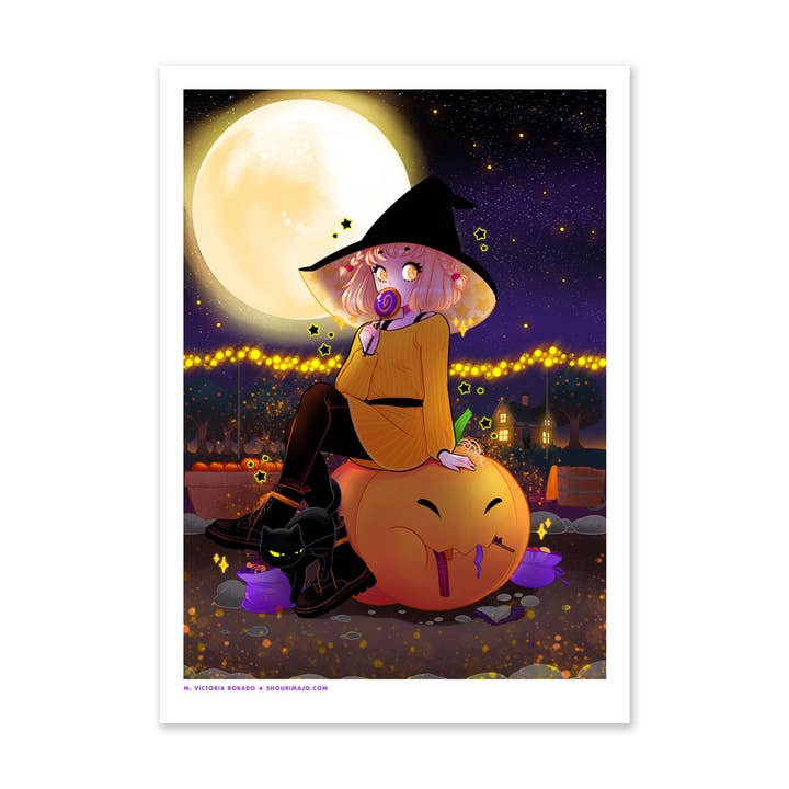 Poster d'art Halloween Trick-o-Treat pour la vente par SHOURIMAJO