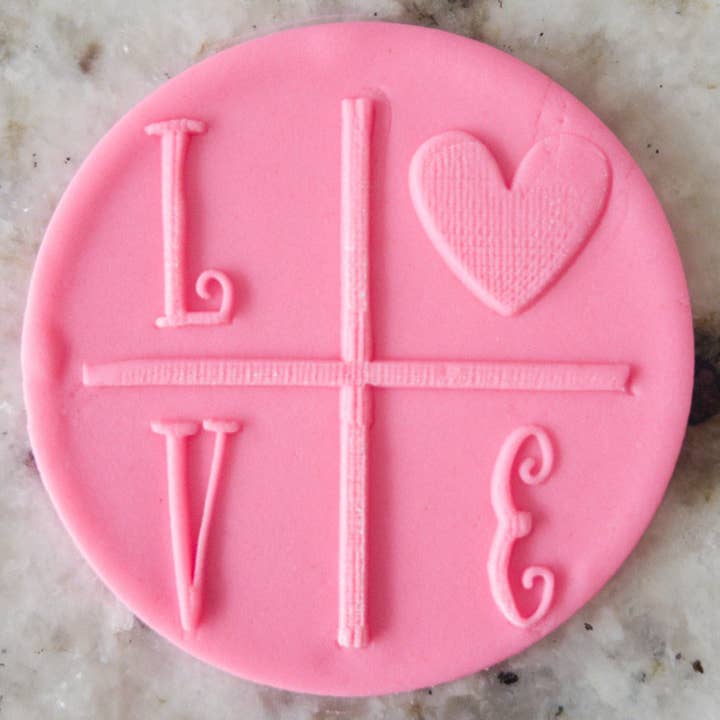 Love Plus POPup Embosser Cookie Biscuit Stamp Valentines for wholesale by Cut Bake Stamp