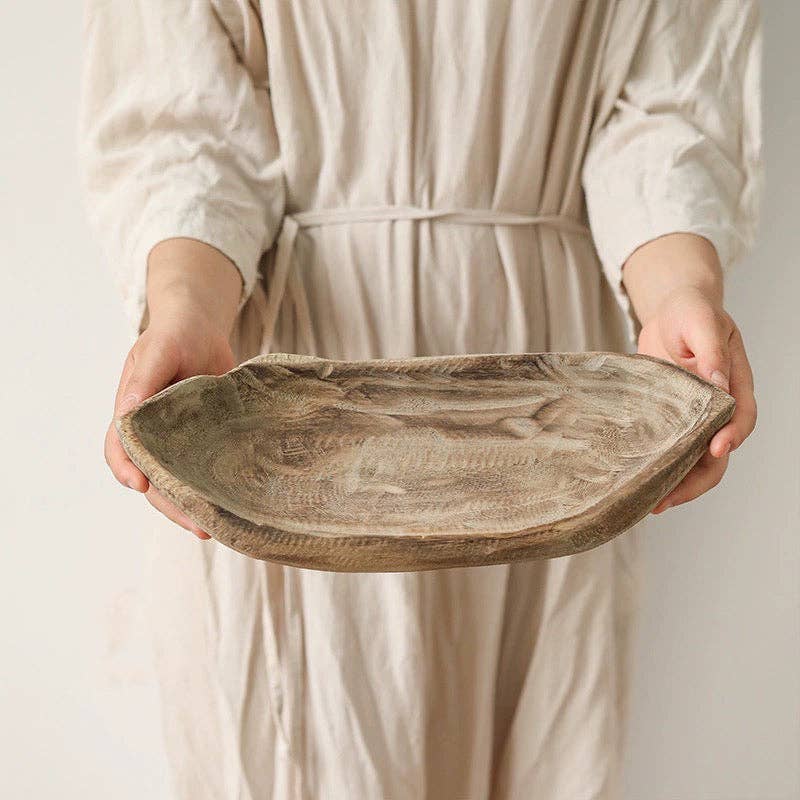 Rustic Reach - Wholesale Platter - Retro Wooden Boat-Shaped Fruit Platter0