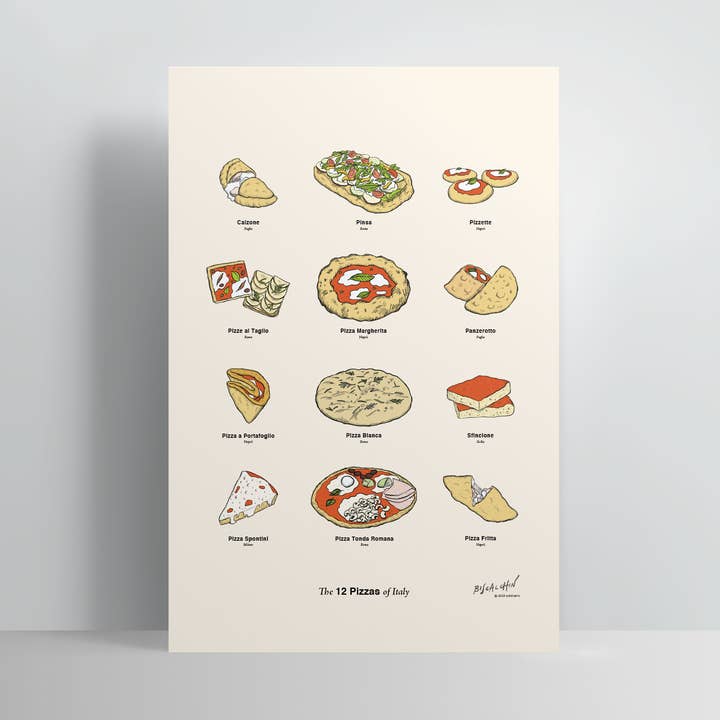 Addvent - Wholesale Poster - Pizzas of Italy / Poster Art Print0
