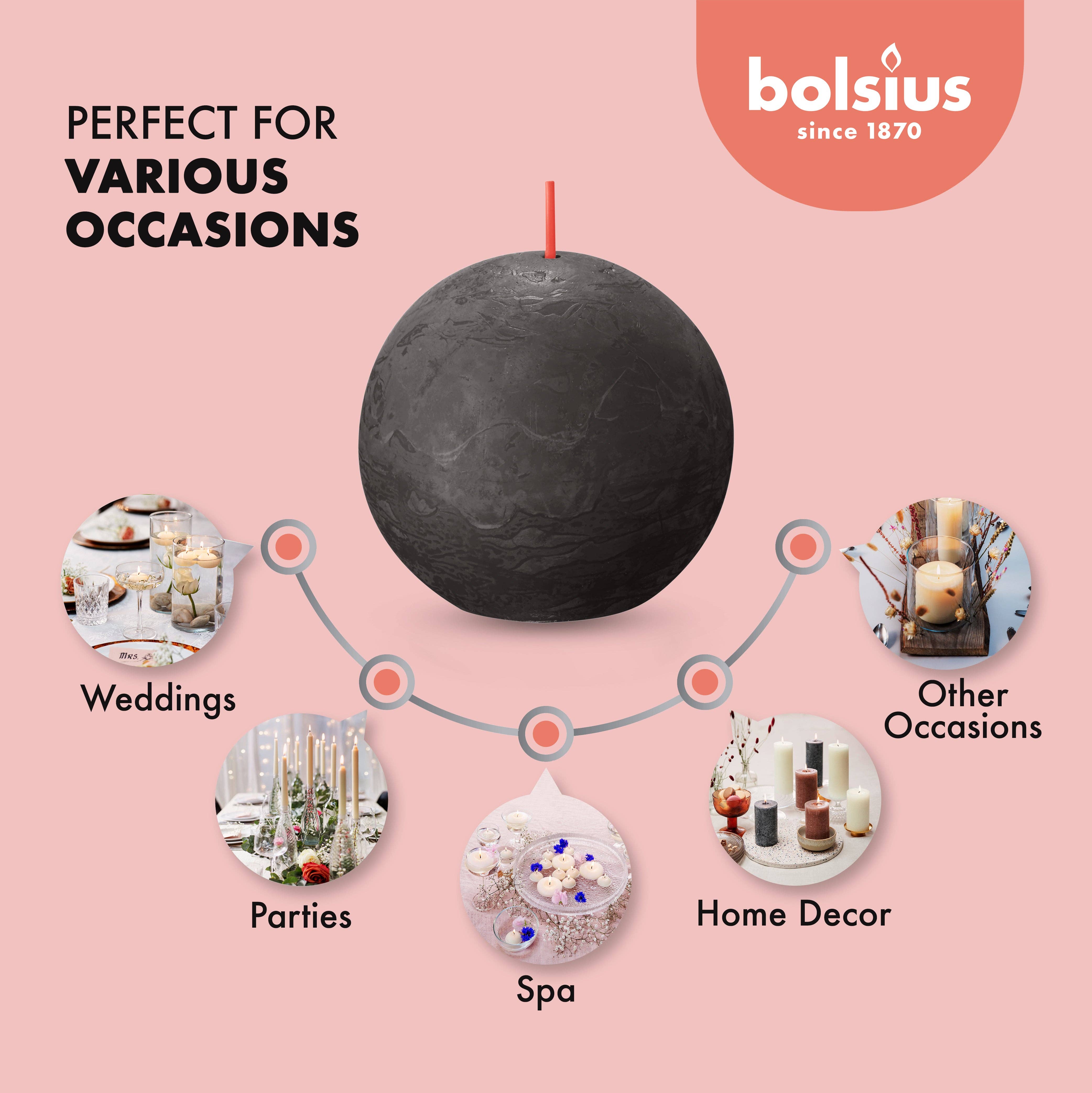 BOLSIUS – Velas de decoração por atacado – 6 Velas rústicas 3" - Inperfuted - Natural - Eco-Friendly - Cera Plant-Based - **Vendido Individualmente78