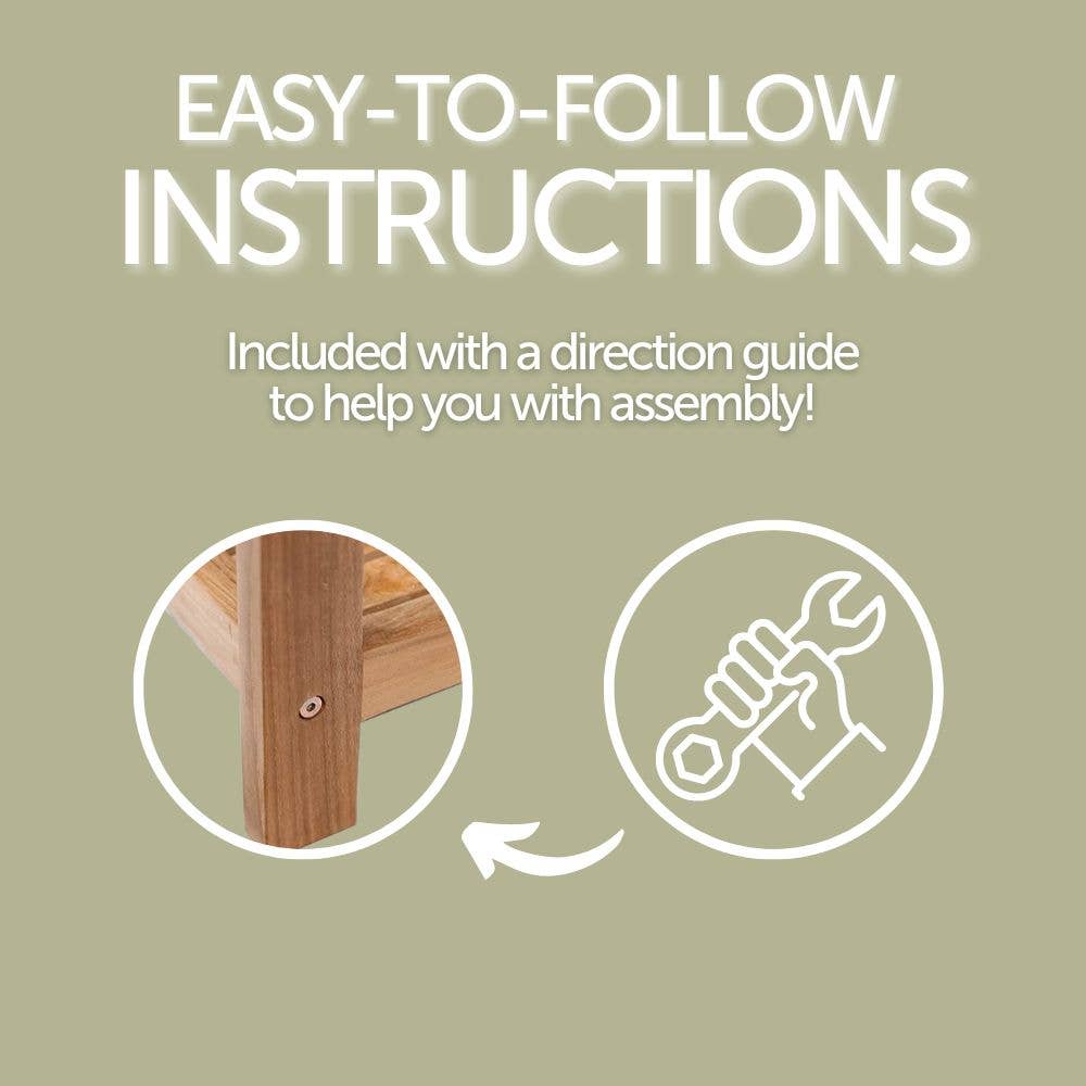 Nordic Teak - Wholesale Bankje - Noorse natuurlijke teakhouten spabank voor douche en bad, gebogen spabank met plank - 30"6