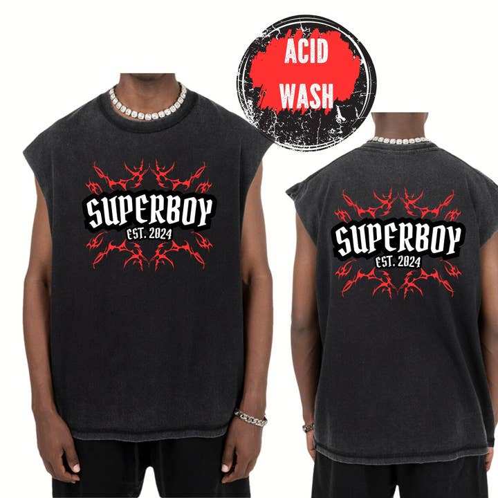 Personalized Acid Wash Tank Tops for wholesale by Colorfulmamas