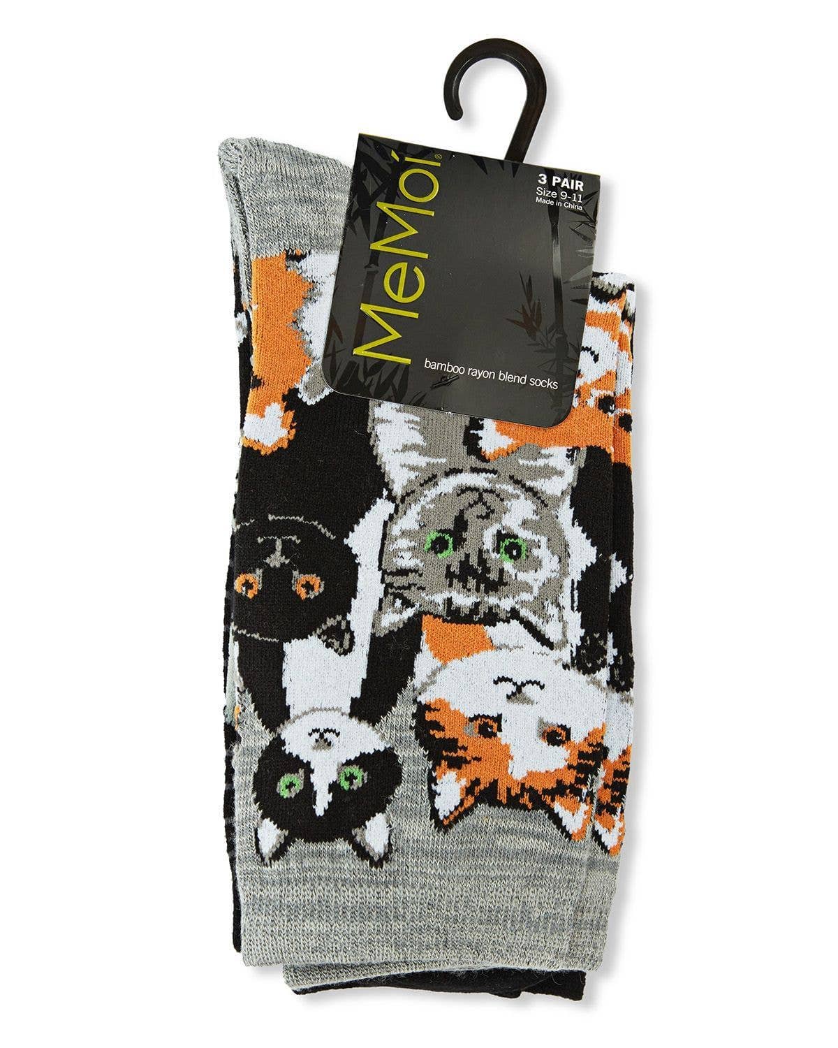 Infinity Classics International Inc. - Wholesale Socks - Women's - MeMoi Cats Montage Bamboo Crew 3 Pair Pack9
