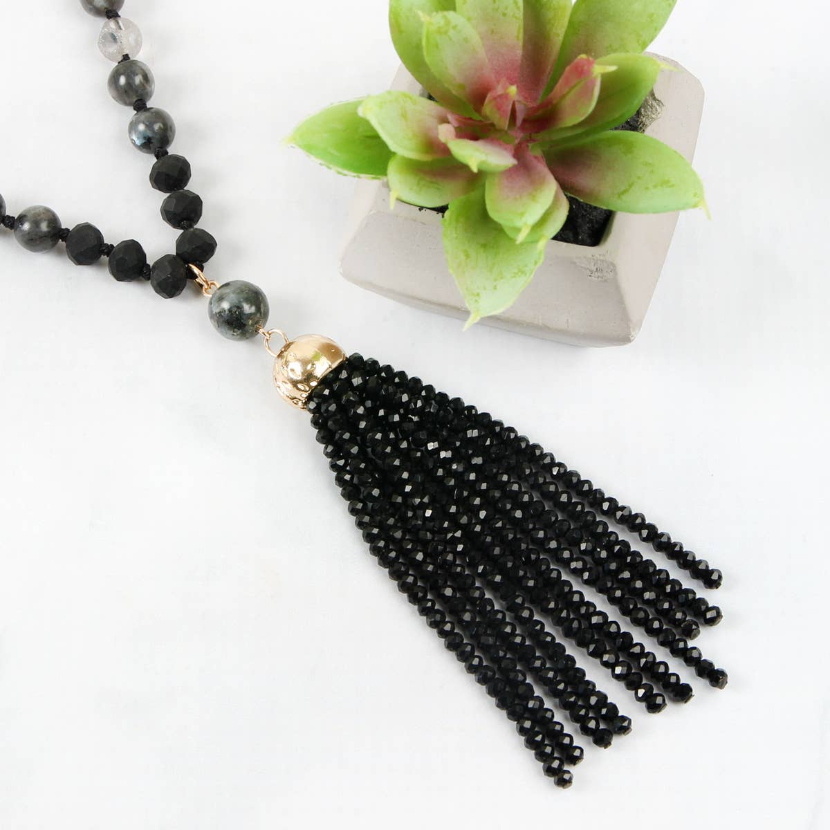 MYS Wholesale Inc - Wholesale Pendant/Charm Necklace - Rondelle Tassel Pendant With Polycord Necklace25