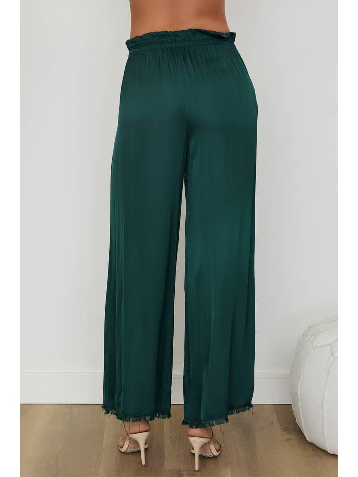 VENTI6 - Vendita all'ingrosso Pantalone - Donna - PANTALONI A GAMBA LARGA CON ORLO A FRANGE IN SETA ITALIANA (6109)24