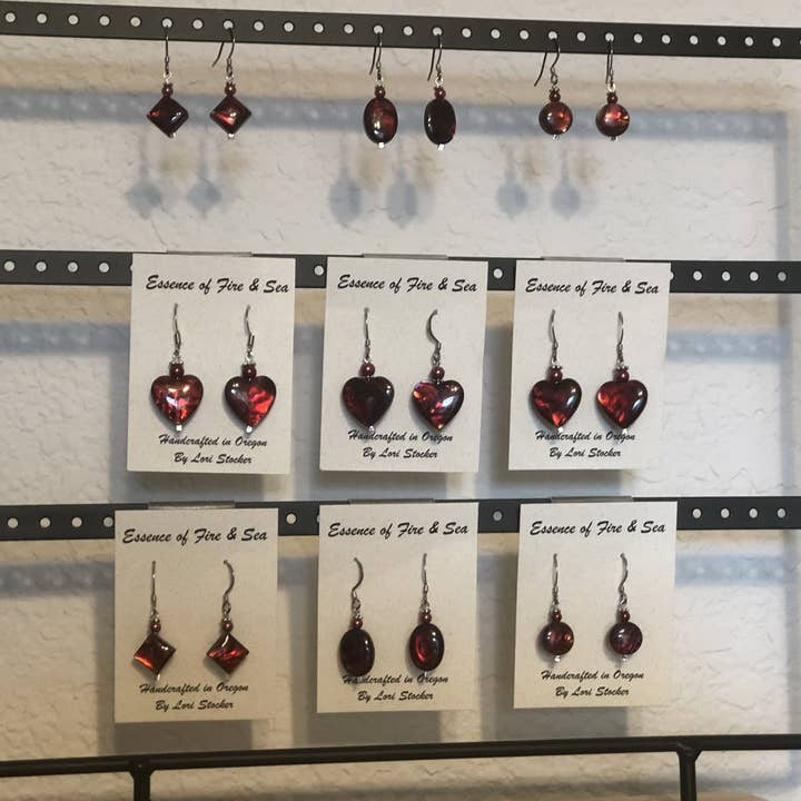 Red Abalone Earrings for wholesale by Essence of Fire & Sea