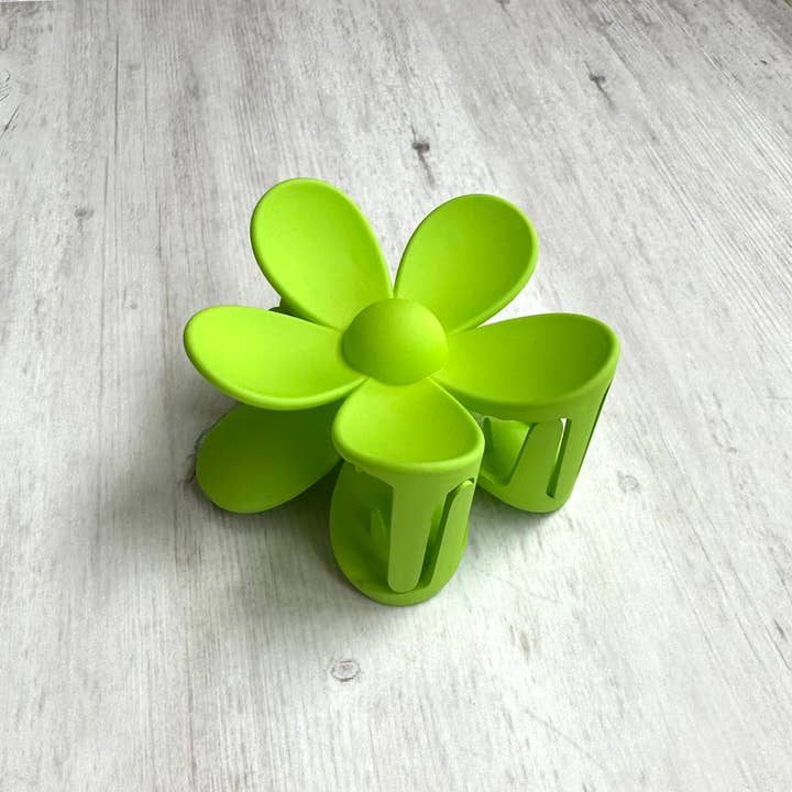 iconic mi - Wholesale Hair Clip - Women's - Flower Hair Clip Claw Fresh Green 3"