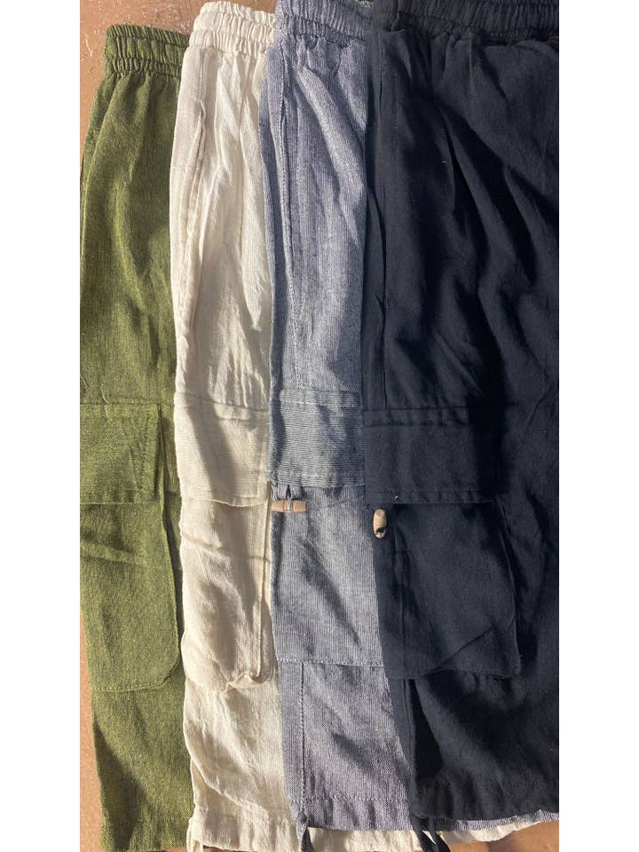 Katmandu Trading Co. - Wholesale Pants - Unisex - Cotton Cargo Pocket Shorts – Prepack of 4 Colors – Solid1