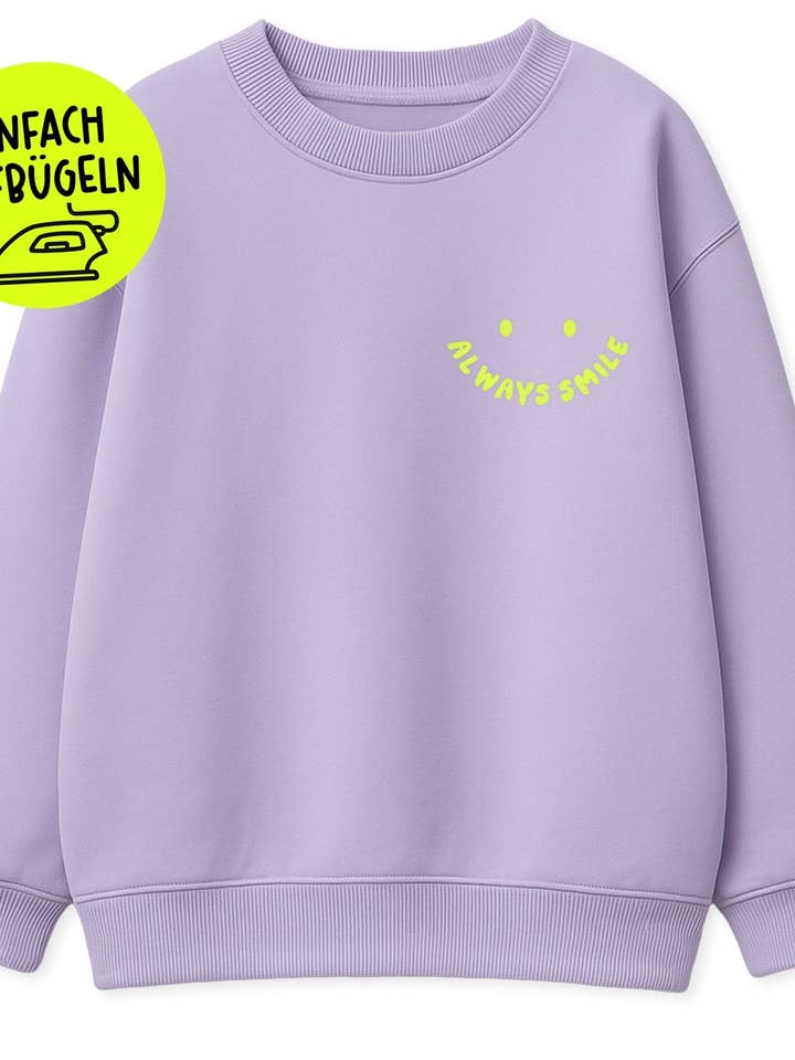 Flock-Patch - always smile *iron-on* für den Großhandel von Paul und Clara