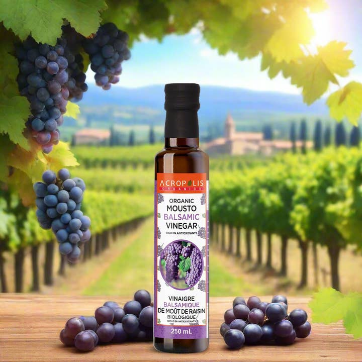 Organic Mousto Balsamic Vinegar, 250 mL for wholesale by Acropolis Organics