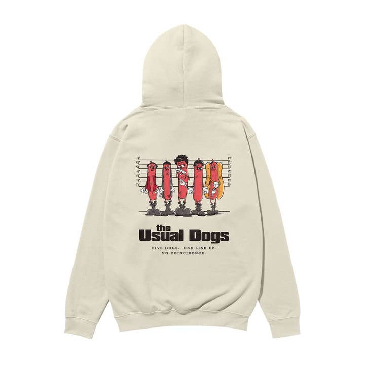 The Usual Dogs Heavyweight Organic Hoodie Stone for wholesale by Weekend Concept