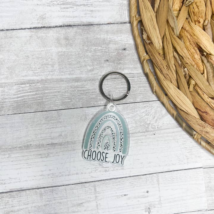 Choose Joy Rainbow Keychain for wholesale by Olivia Jean Boutique