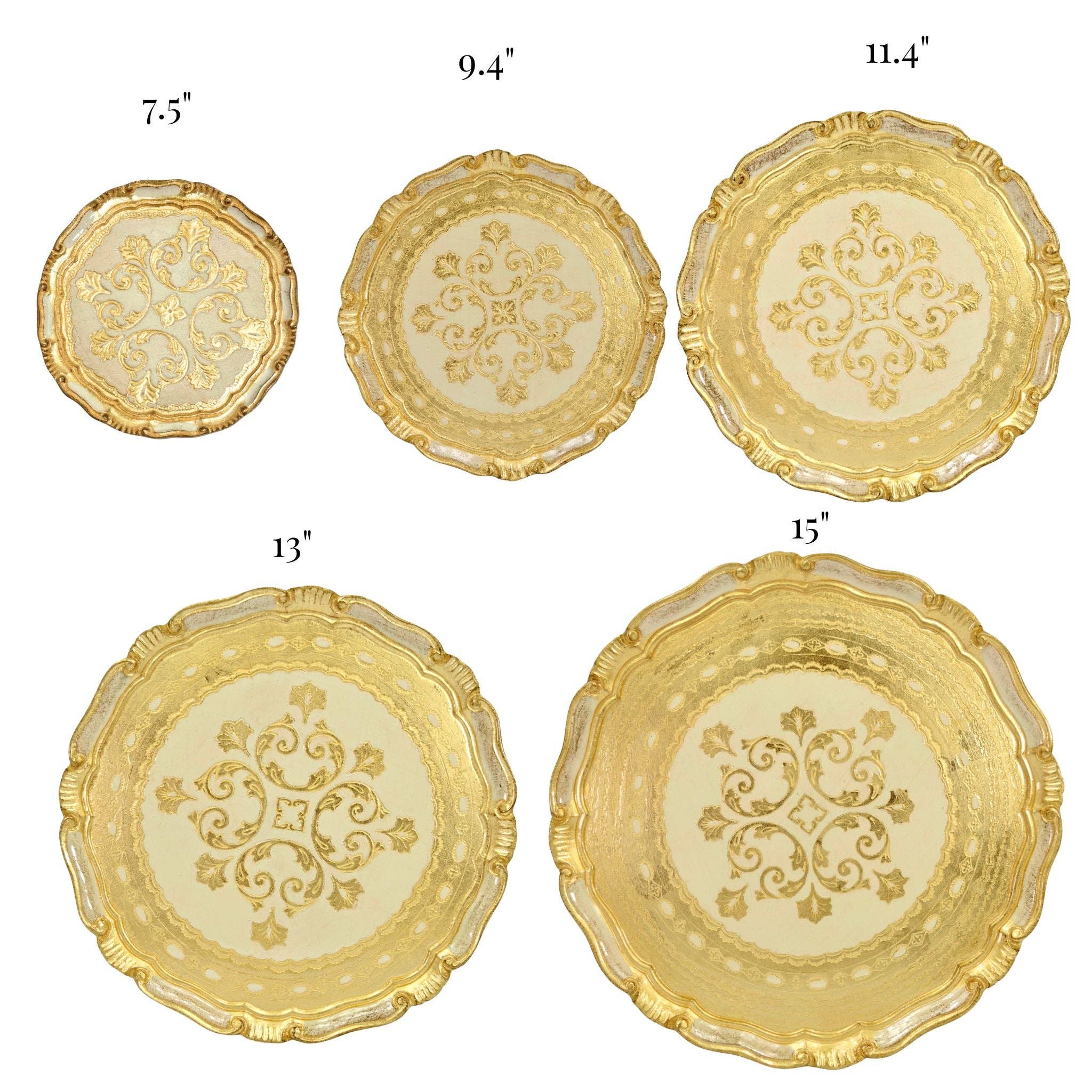 Via Graceffo - Wholesale Decorative Tray - Florentine Carved Gilded Wood Circle Tray, Made in Italy11