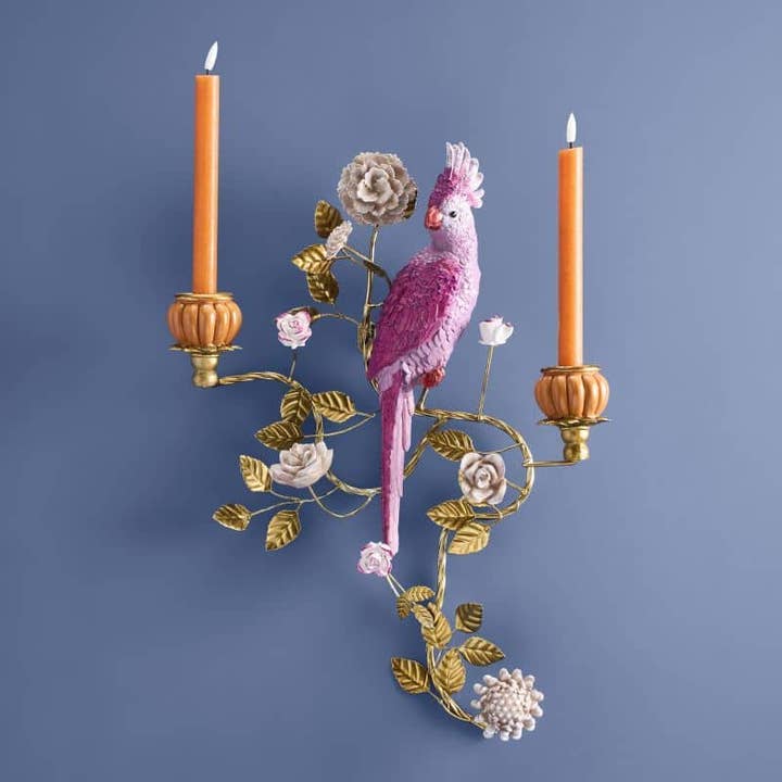 Portacandele da parete pappagallo, arancione/rosa poli/metallo per la vendita all'ingrosso da parte di WERNS