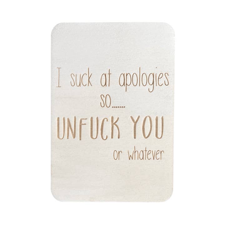 Faccio schifo alle scuse per la vendita all'ingrosso da parte di Cheeky Charlie Keep Cards