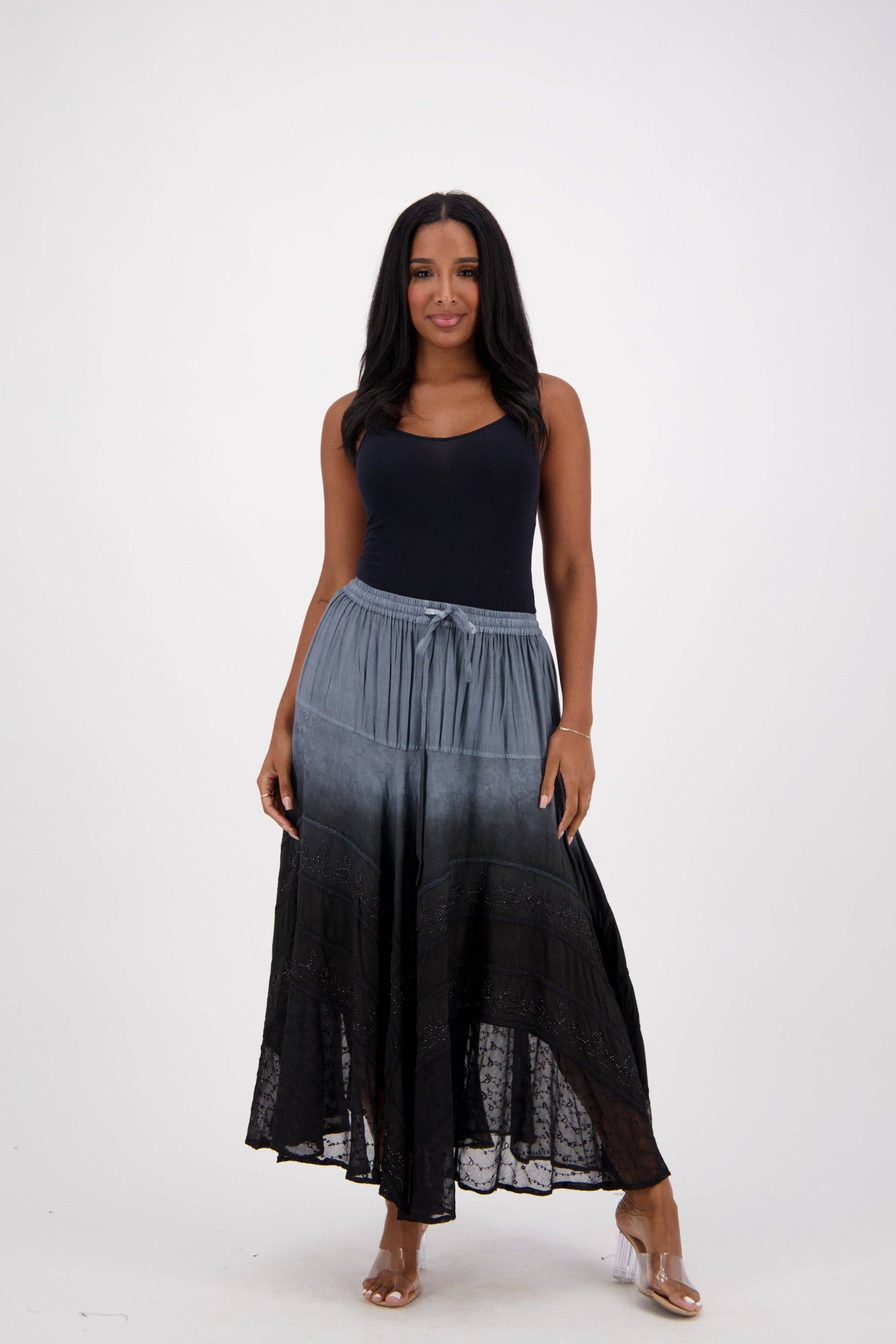 Advance Apparels - Wholesale Skirt - Women's - Ombre Dye Renaissance Skirt 132295