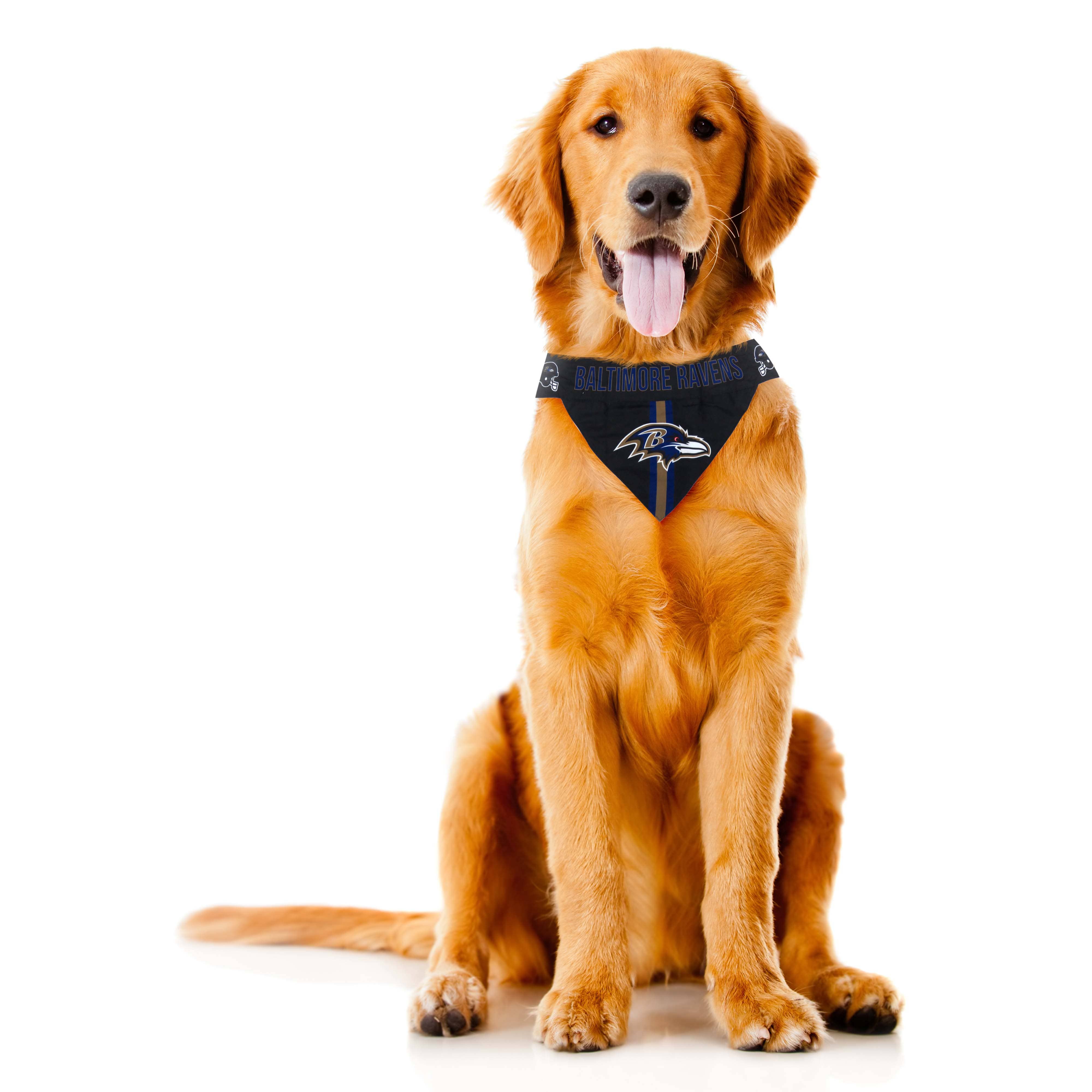 Little Earth Productions - Vente Bandana – chien - Bandana réversible pour animaux de compagnie NFL Baltimore Ravens2