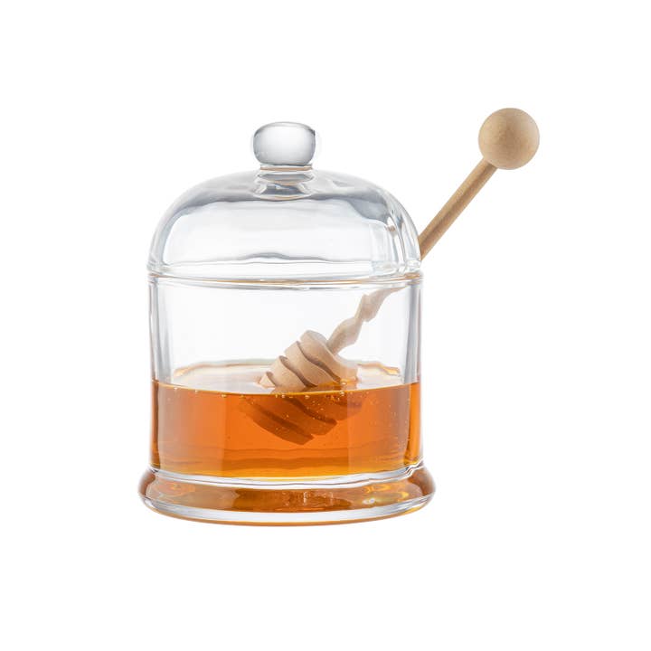 TableCraft Products Company - Wholesale Honey Dipper - Honey Dipper Set, Includes Glass Jar & Wood Dipper