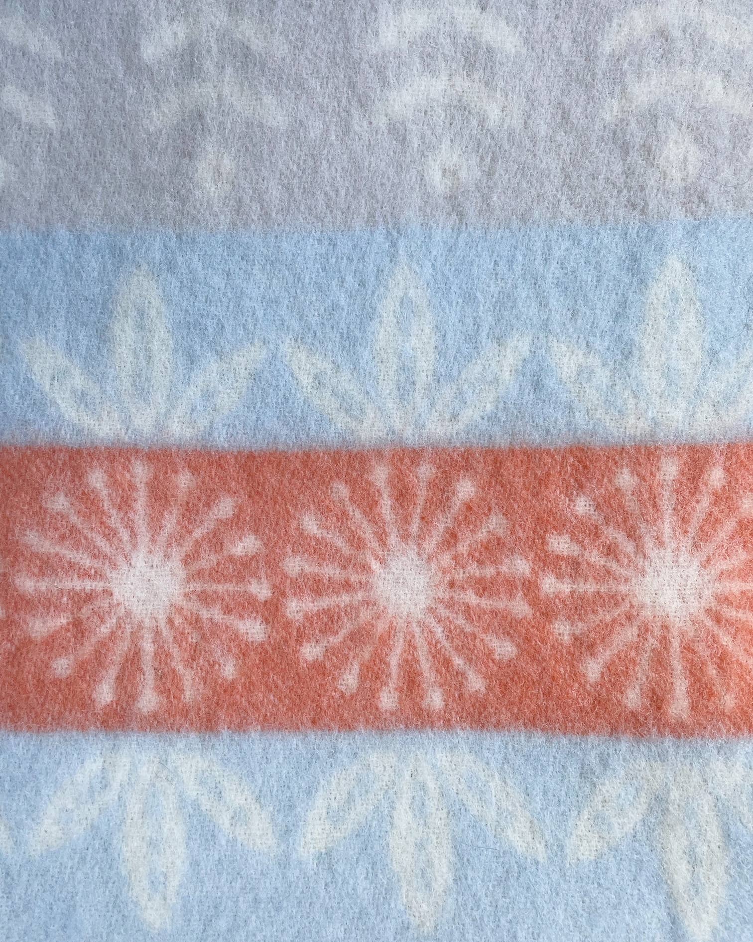 WoolOnly – Großhandel Überwurfdecke – Wendedecke Wolldecke Plaid Kuscheldecke norwegische Wolle 130x200 cm (Folklore floral Orange Flieder)4