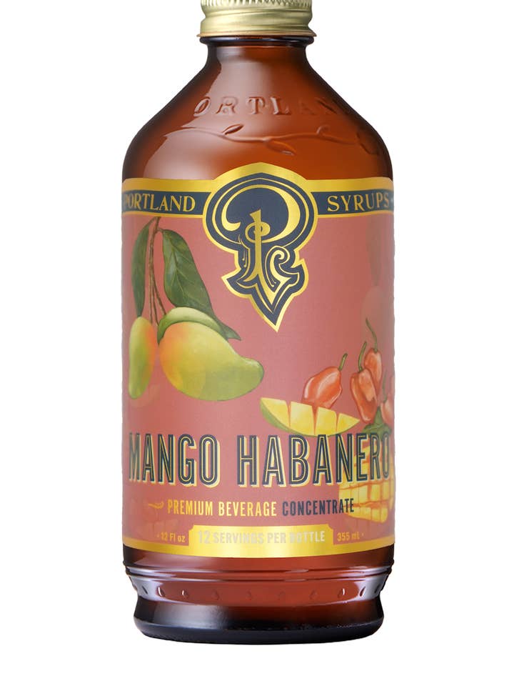 Sirop Mangue Habanero 12oz - Mélangeur à cocktail ou boisson sans alcool pour la vente par Portland Syrups