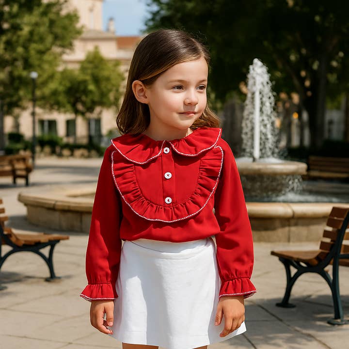 Blusa de manga larga de niña Milena por atacado de La Boutique de Kannela