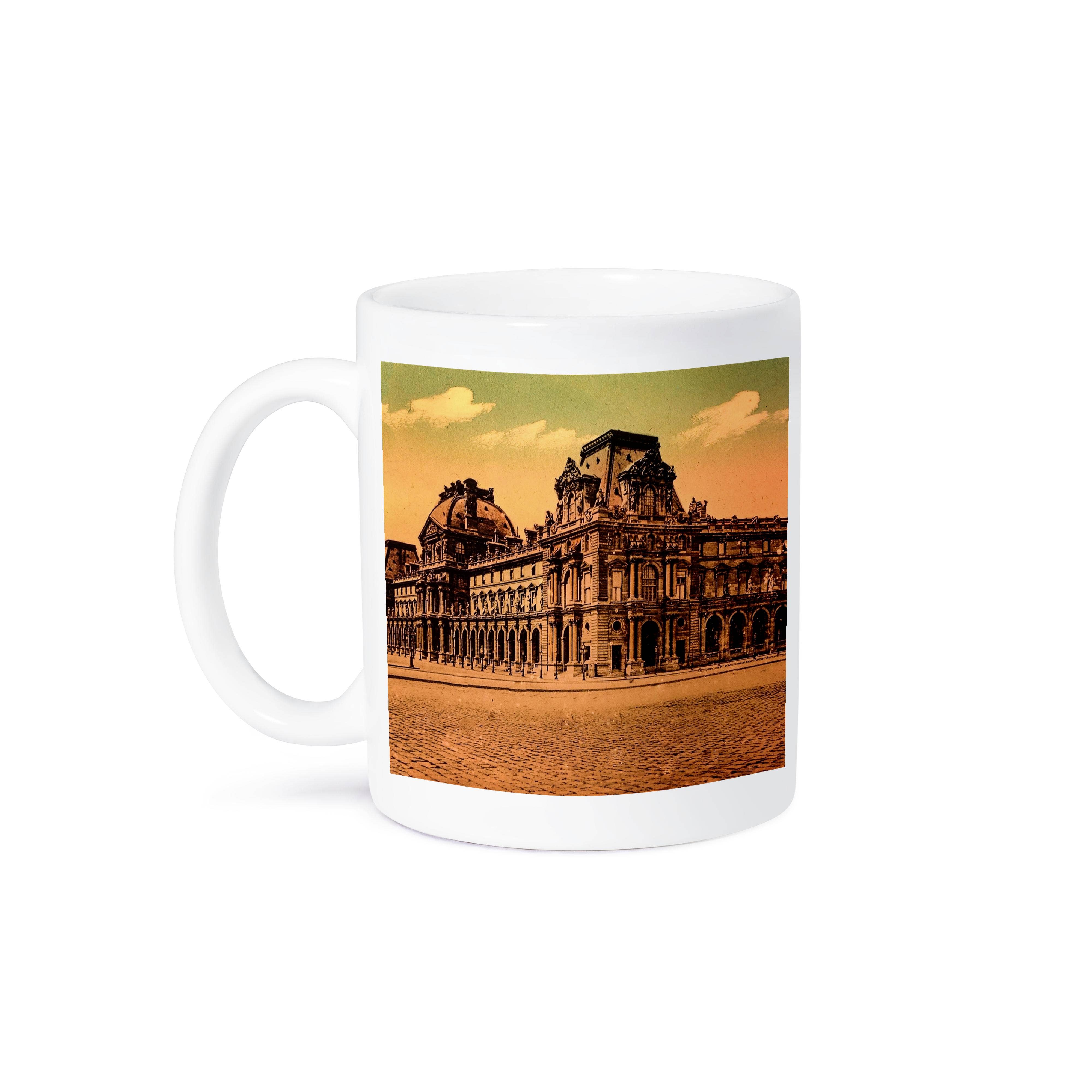3dRose – wholesale Kaffekoppar – 3dRose, Magisk Laterna Bild Handfärgad Louvren Paris Frankrike Fransk Historia, Mugg8