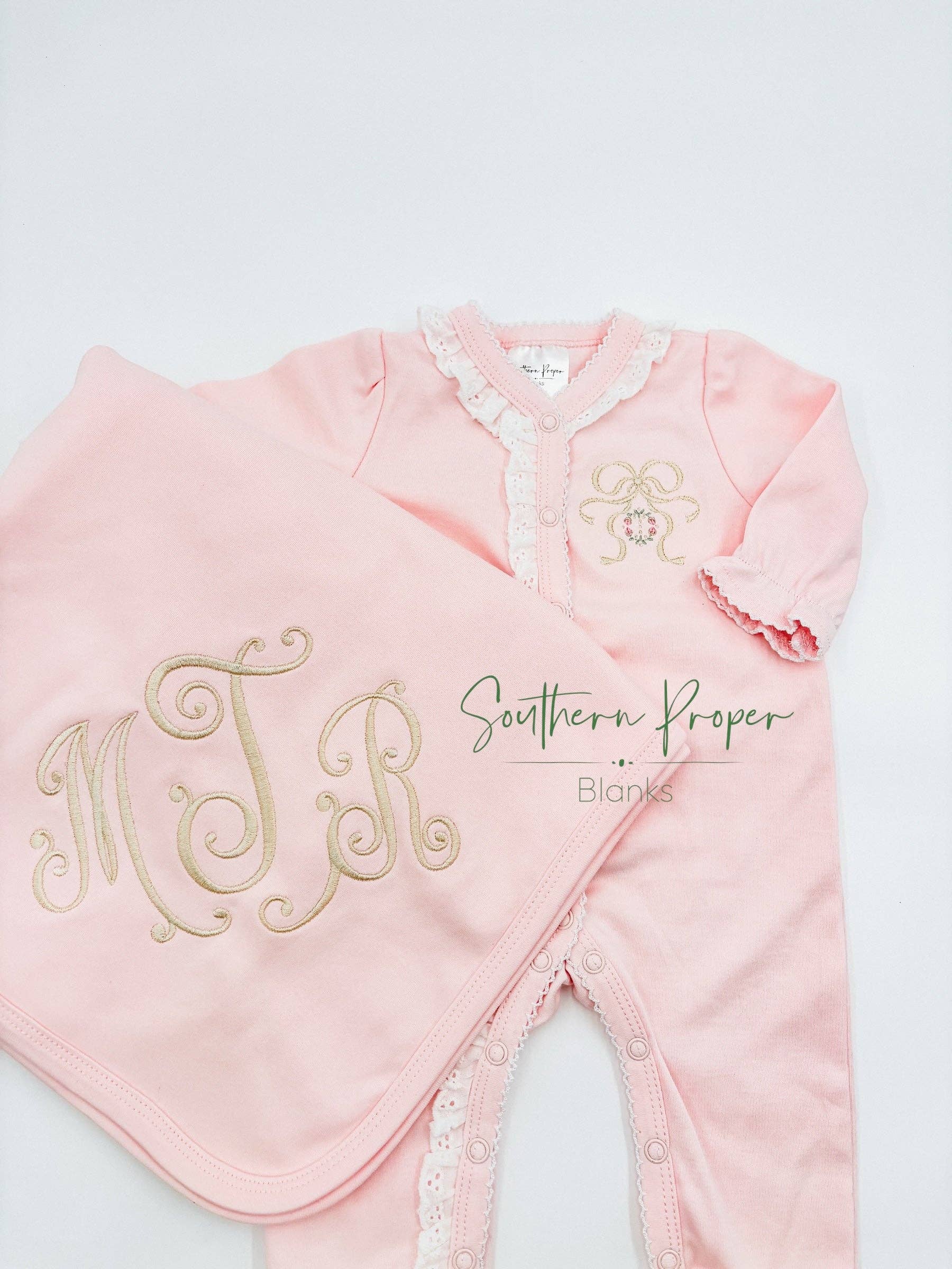 Southern Proper Blanks - Wholesale Bodysuit (Footed) - Baby - Footies - Lace trim1