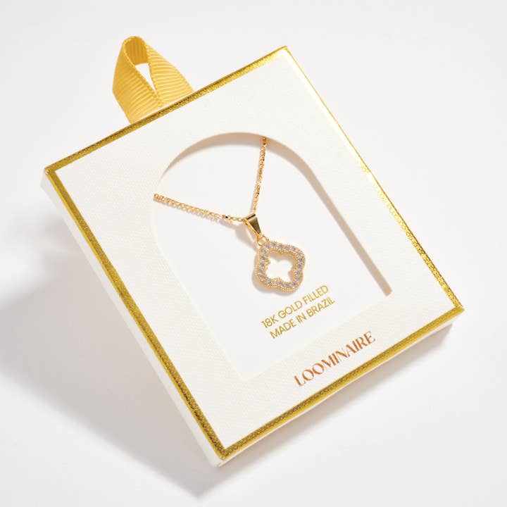 GD Gold Filled Four-Leaf Clover Pendant Necklace for wholesale on Faire4